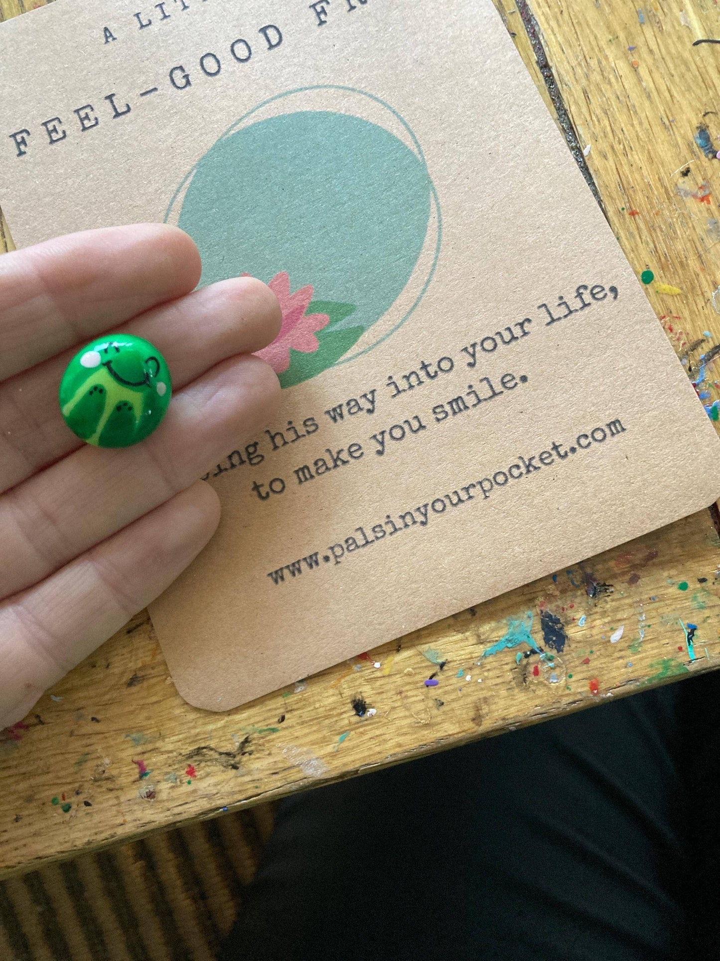 Pals in your Pocket - Worry Pet Rock For Stress & Anxiety Relief - Frog
