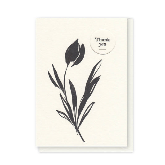 Alex & Olive - Floral Thank You Card Handcrafted - Letterpress Printed