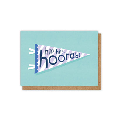 Hip Hip Hooray! Pennant Flag Congratulations Greetings card