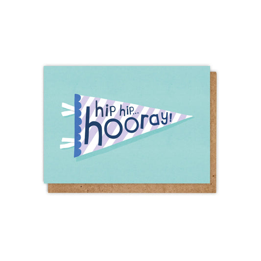 Hip Hip Hooray! Pennant Flag Congratulations Greetings card