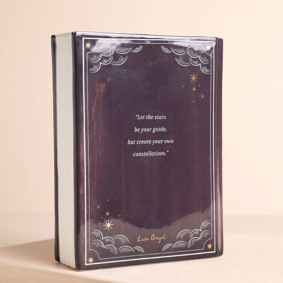 Lisa Angel - Ceramic Navy Celestial Book Vase