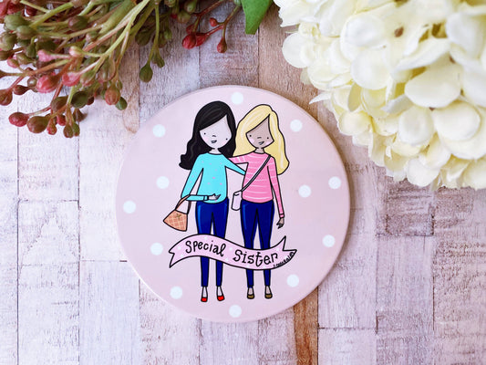 Little Heart - Special Sister Round Ceramic Coaster