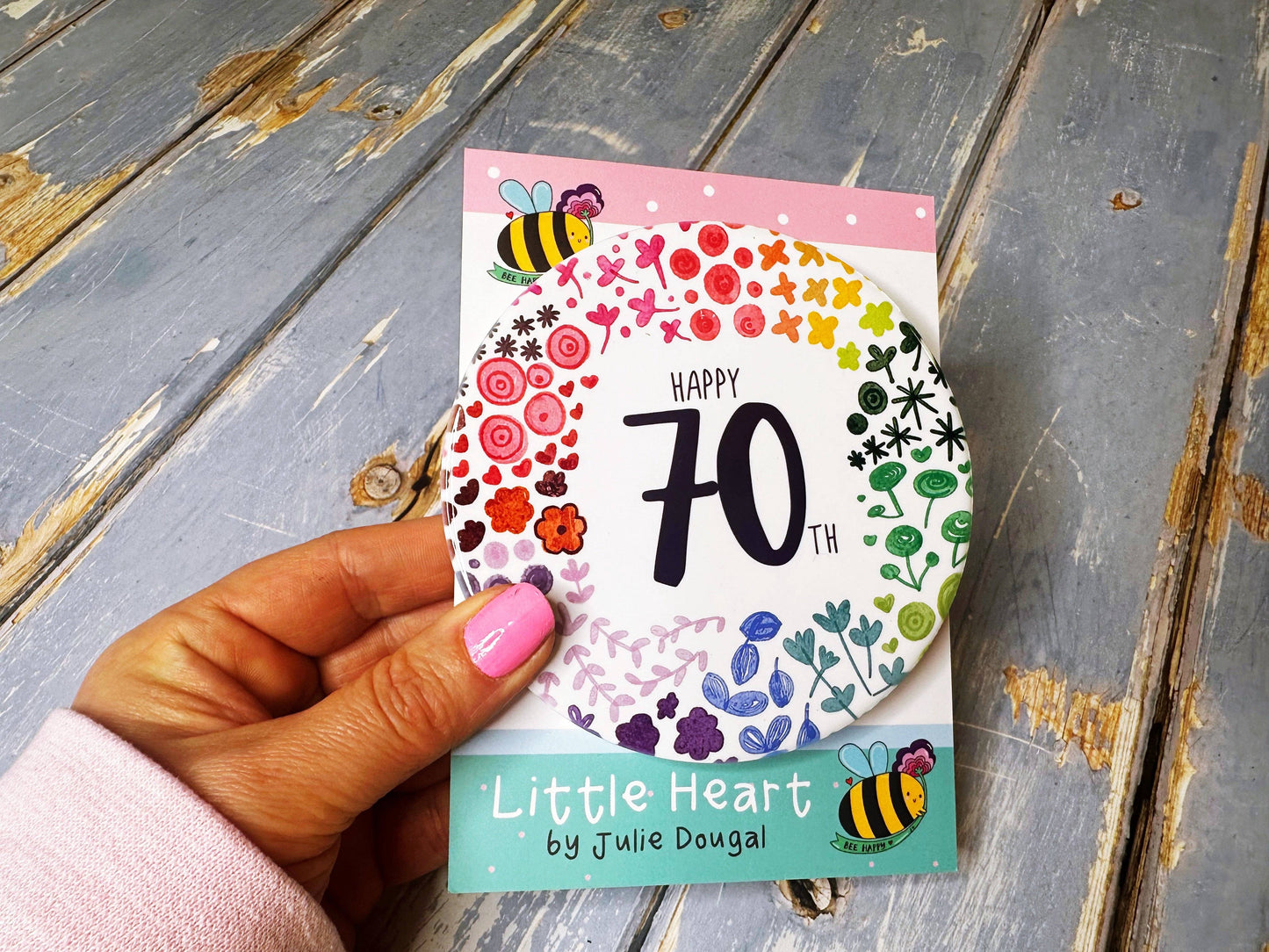 Little Heart - 70 Round Floral Ceramic Coaster