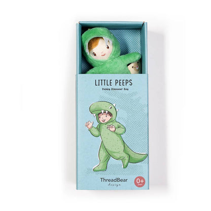 ThreadBear Design UK/EU - ThreadBear Little Peeps Danny Dinosaur - Matchbox doll 12cm