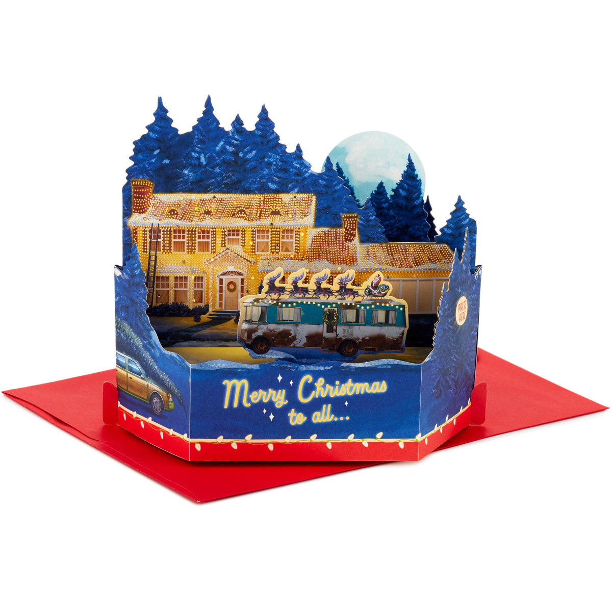 Hallmark - Musical Christmas Card 3D PopUp Light Music National Lampoon