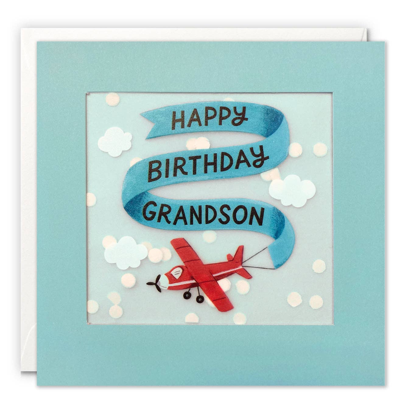 James Ellis - Grandson Plane Confetti Birthday Card - Paper Shakies