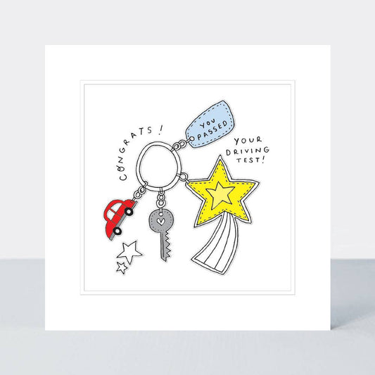 Rachel Ellen Designs - Pocket Rocket - Passed Driving Test - Keys - Greetings Card