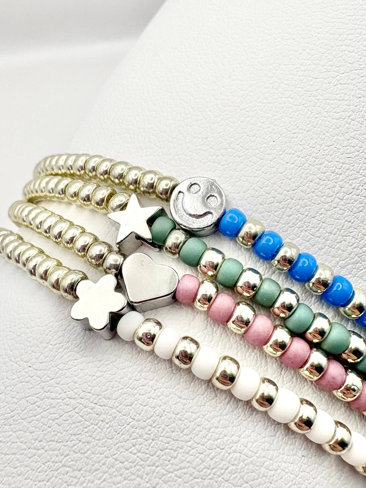Candi Co Jewellery - Pastel Seed Beaded Charm Bracelet