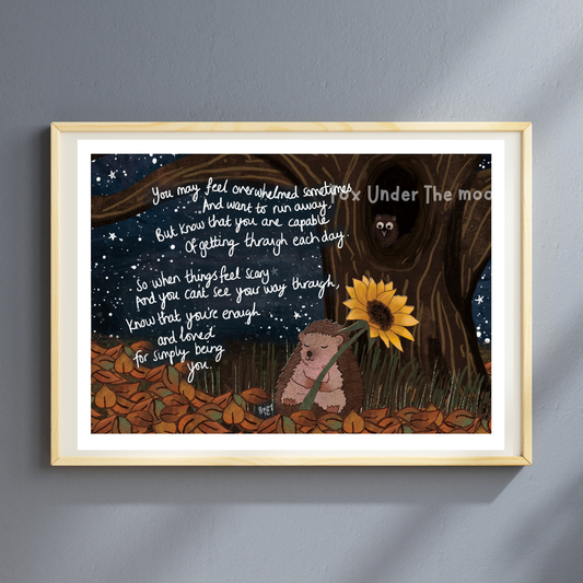 Fox Under The Moon - A4 Art Print ~ Being You