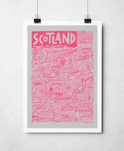 Sketchbook Design - Scotland Landmarks It's The Country Of Art Print