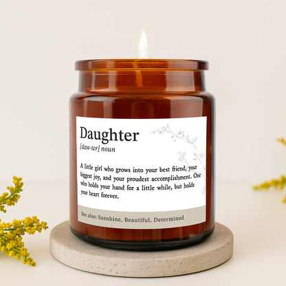 Daughter Definition' Large Brown Jar Candle In Gift Box