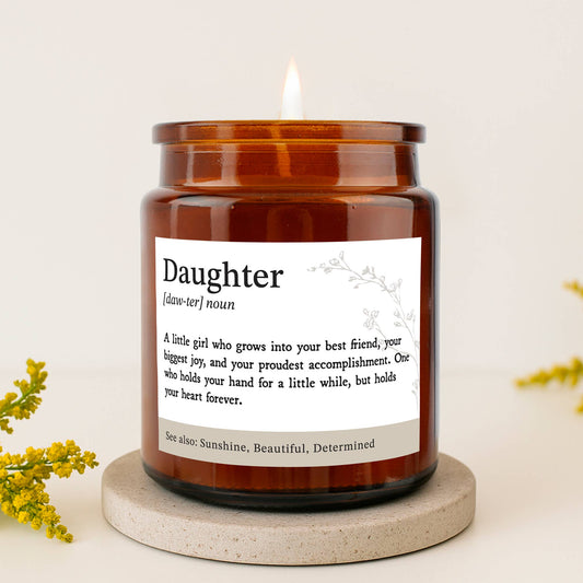 Daughter Definition' Large Brown Jar Candle In Gift Box