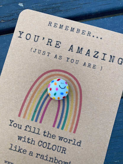 Pals in your Pocket - Rainbow Kindness Comfort Rock For Stress And Anxiety