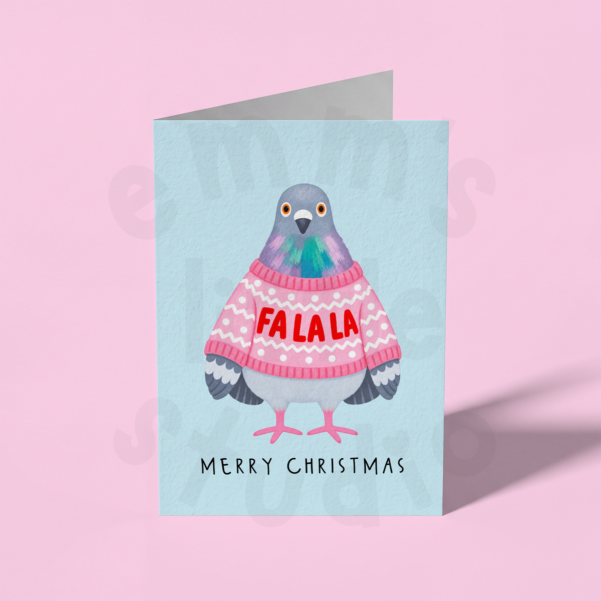 Emm's Little Studio - Christmas Jumper Pigeon Christmas Card