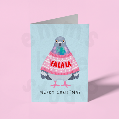 Emm's Little Studio - Christmas Jumper Pigeon Christmas Card