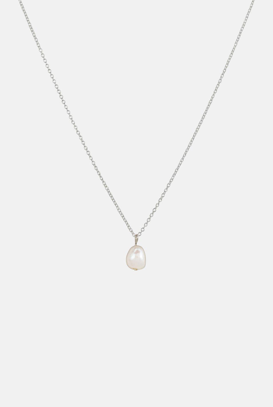One & Eight - Silver Pearl Necklace