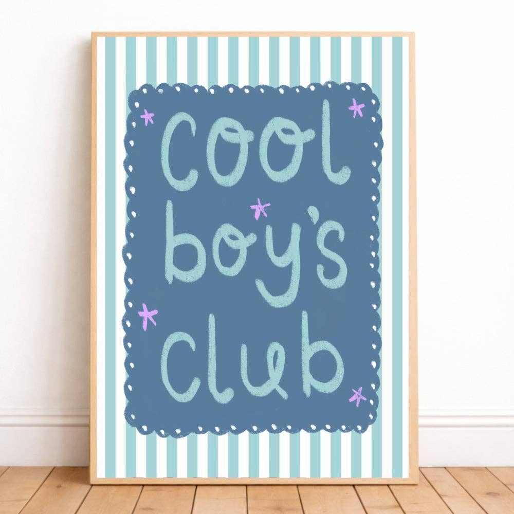 It's Lucy Doodles - Cool boy's club bedroom wall print