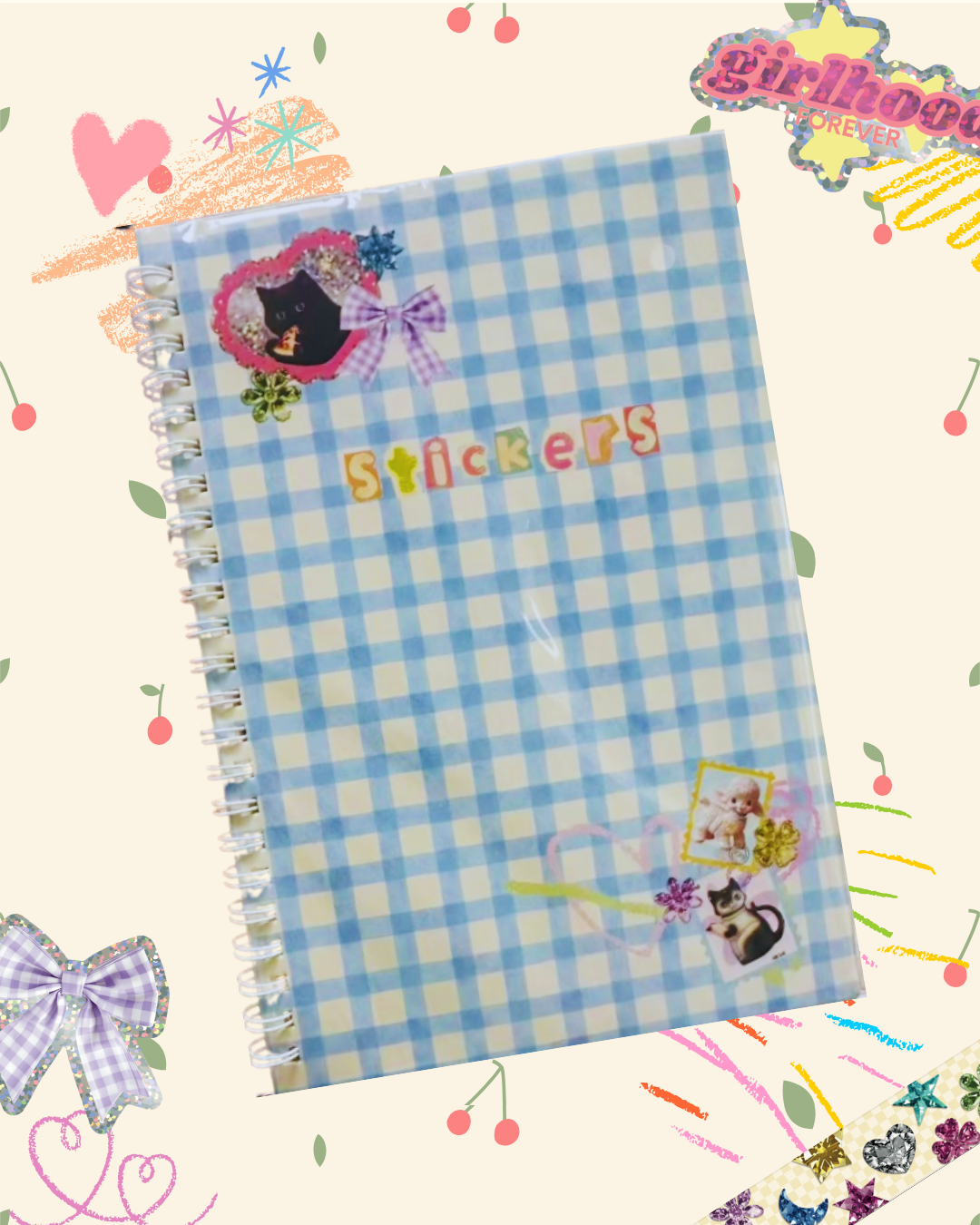 Shellflower - A5 Gingham Sticker Keeper Book