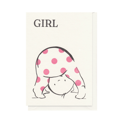 Alex & Olive - Baby Girl Handcrafted Greeting Card - Letterpress Printed