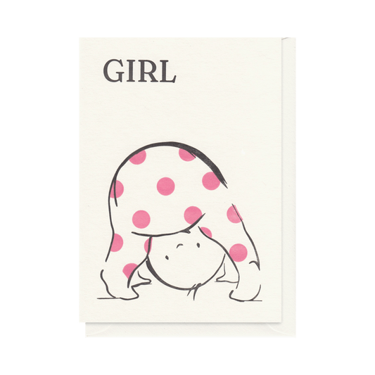 Alex & Olive - Baby Girl Handcrafted Greeting Card - Letterpress Printed