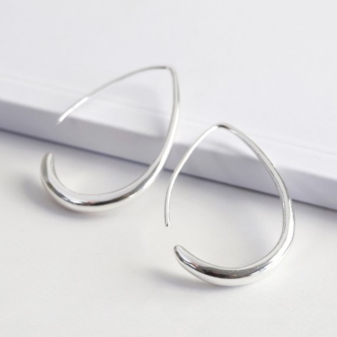 Lisa Angel - Small Teardrop Hoop Earrings In Silver