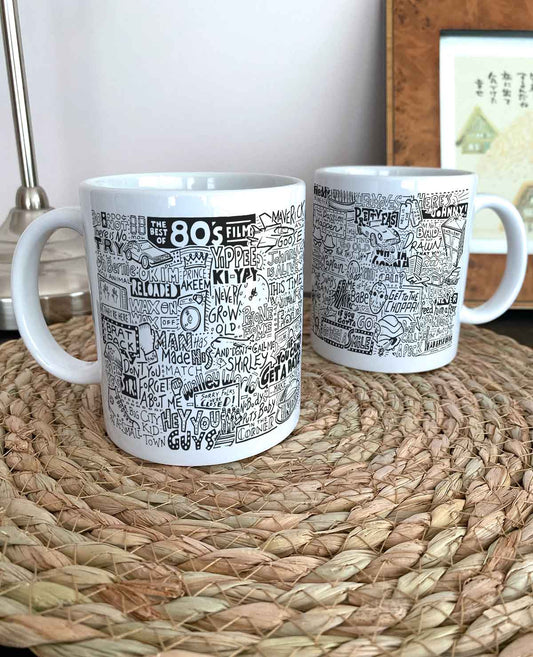 Sketchbook Design - 1980s Film Movie Illustration Mug
