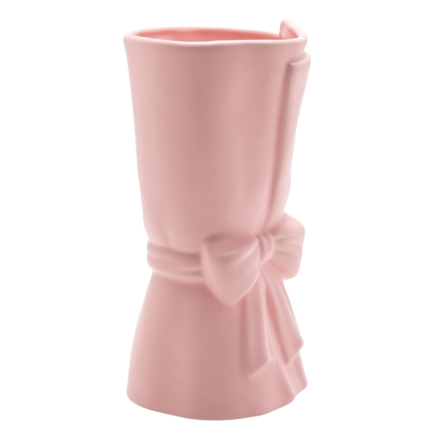 Pale Pink Bouquet Vase With bow detail