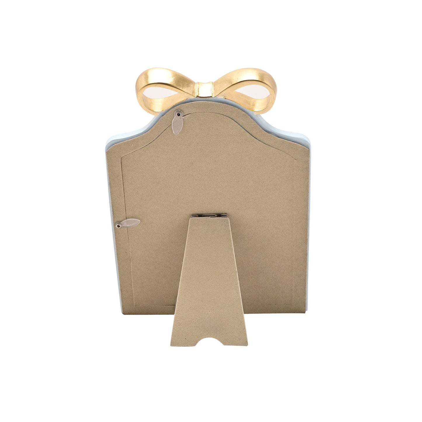 SOFT BLUE WITH GOLD RIBBON PHOTO FRAME - 5" X 7"