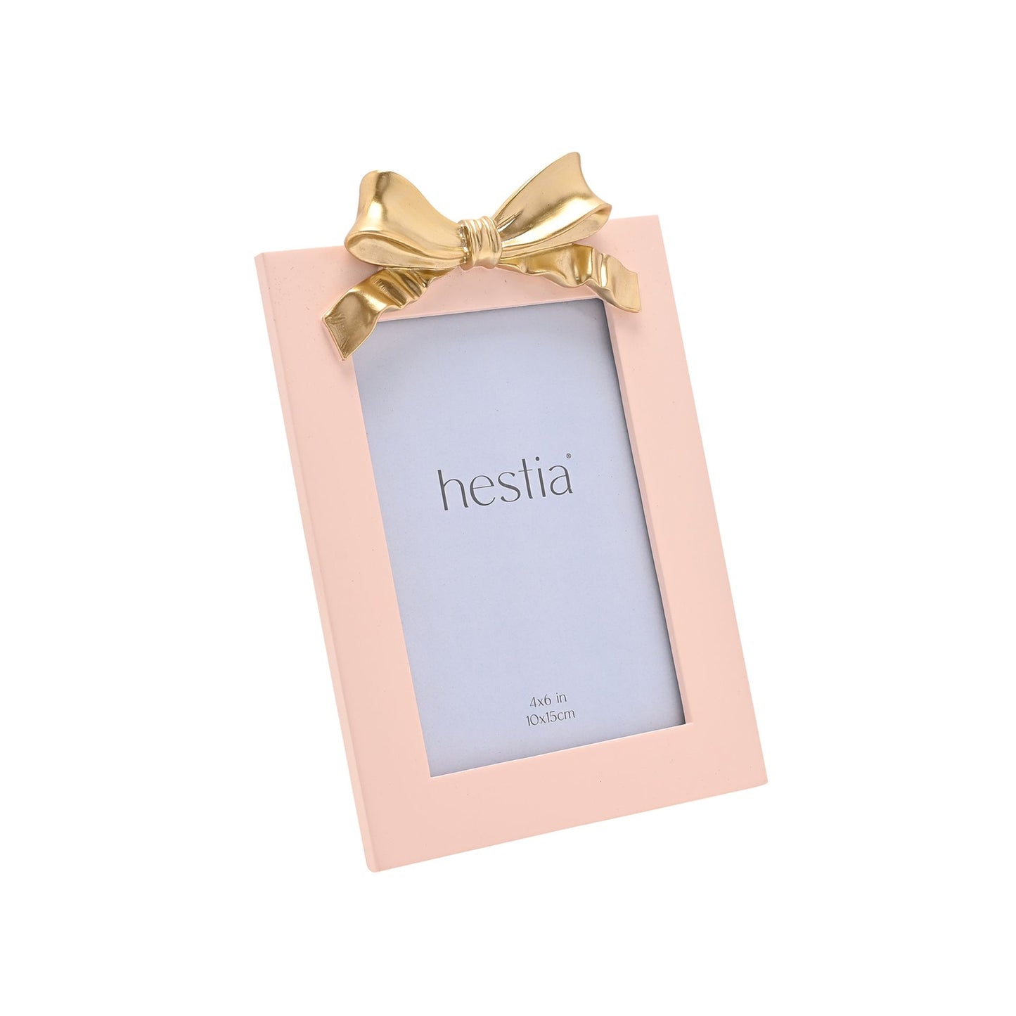SOFT PINK WITH GOLD RIBBON PHOTO FRAME - 4" X 6"