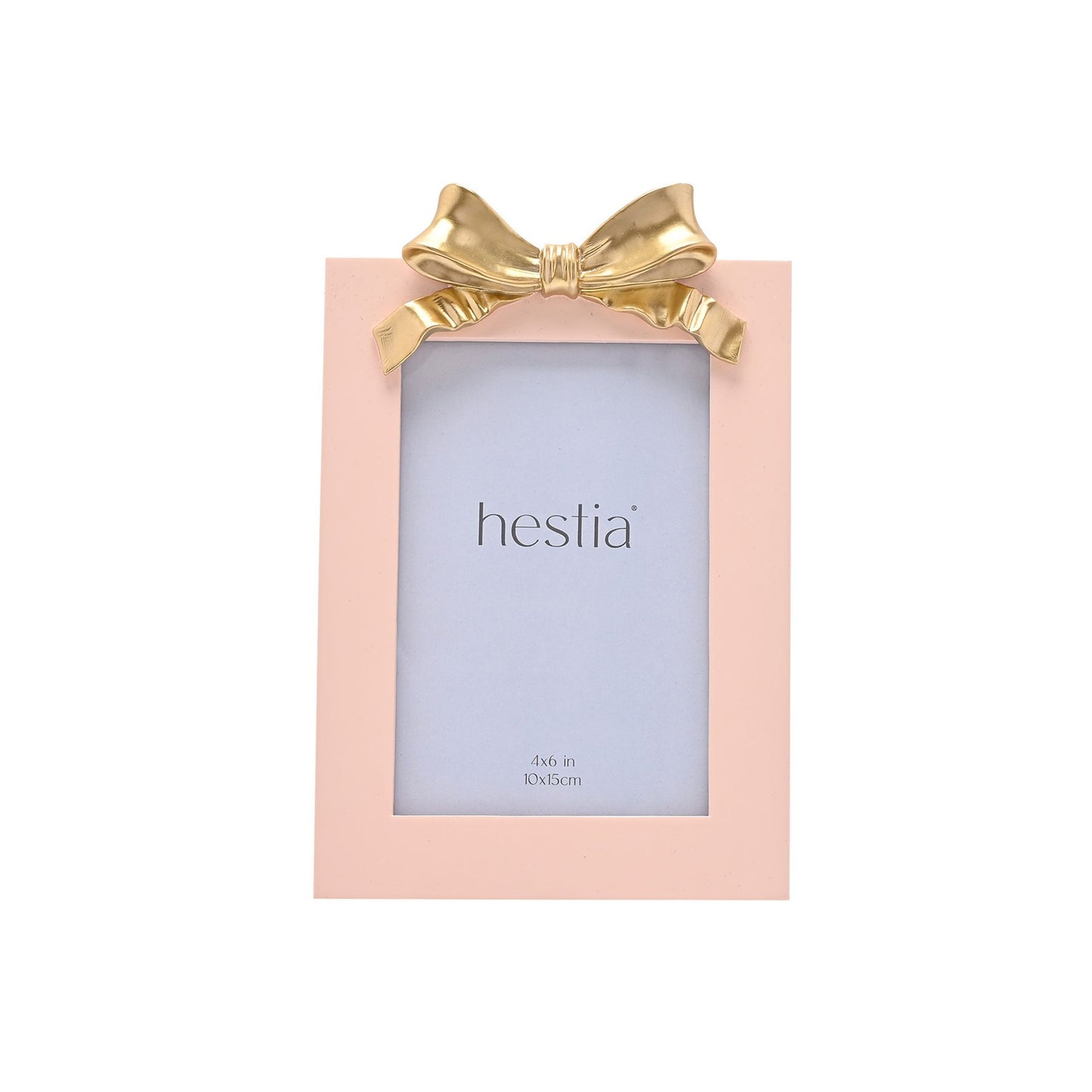 SOFT PINK WITH GOLD RIBBON PHOTO FRAME - 4" X 6"