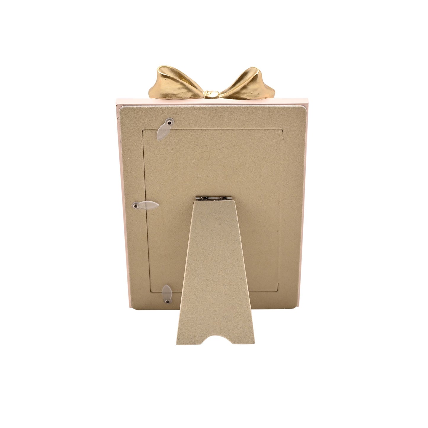 SOFT PINK WITH GOLD RIBBON PHOTO FRAME - 4" X 6"