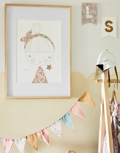 LIBERTY PRINT GLITTER FAIRY NURSERY ART
