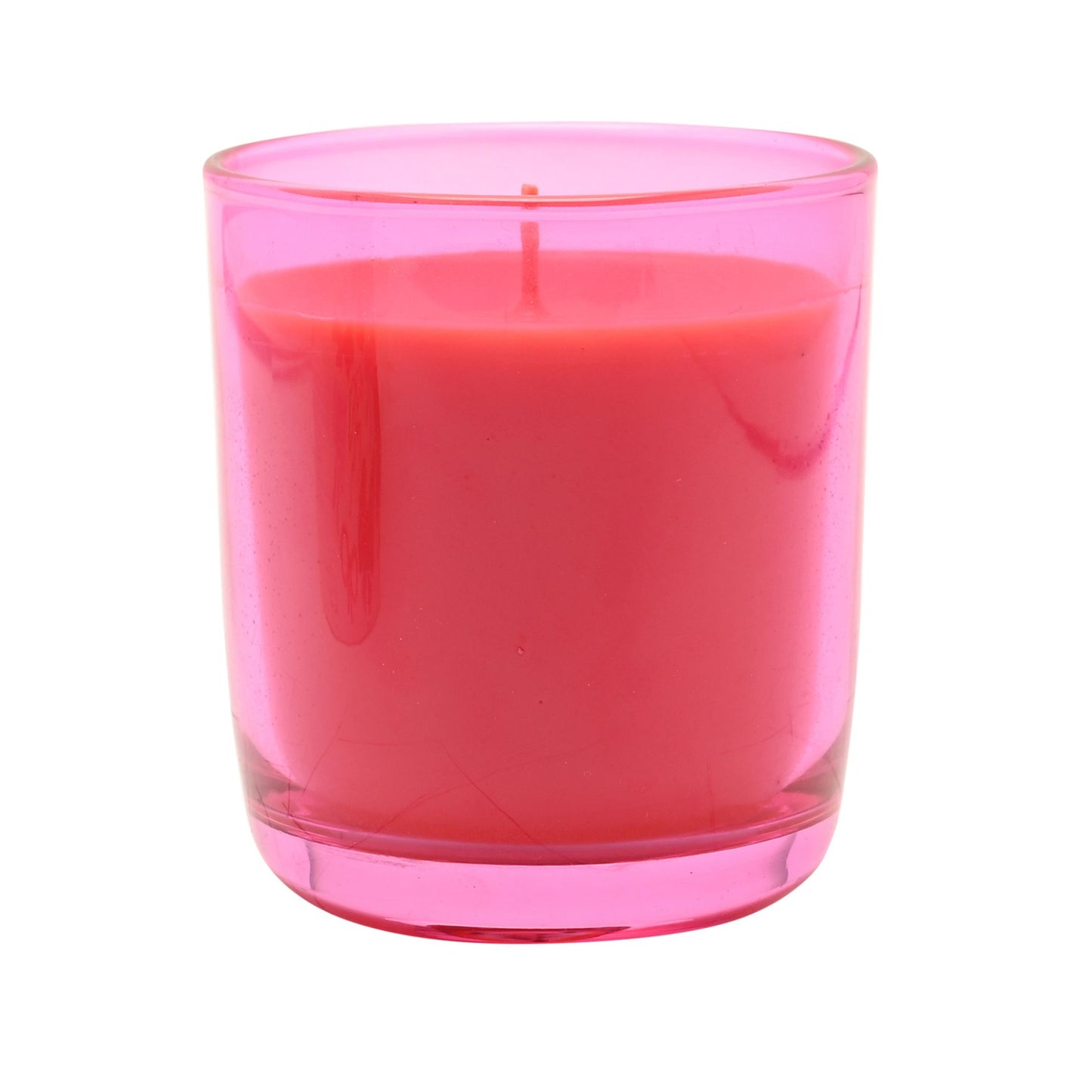 RASPBERRY BLOSSOM PINK GLASS FRAGRANCED CANDLE - BOWS