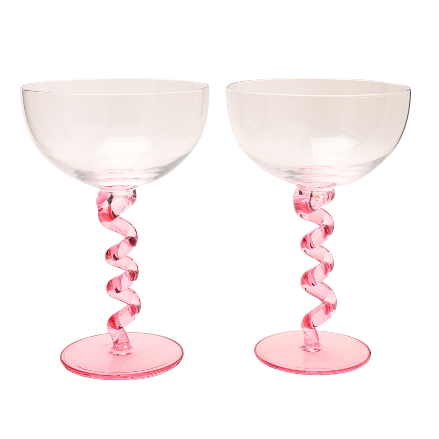 RASPBERRY BLOSSOM PAIR OF COUPES WITH WIGGLE STEMS IN A GIFTBOX