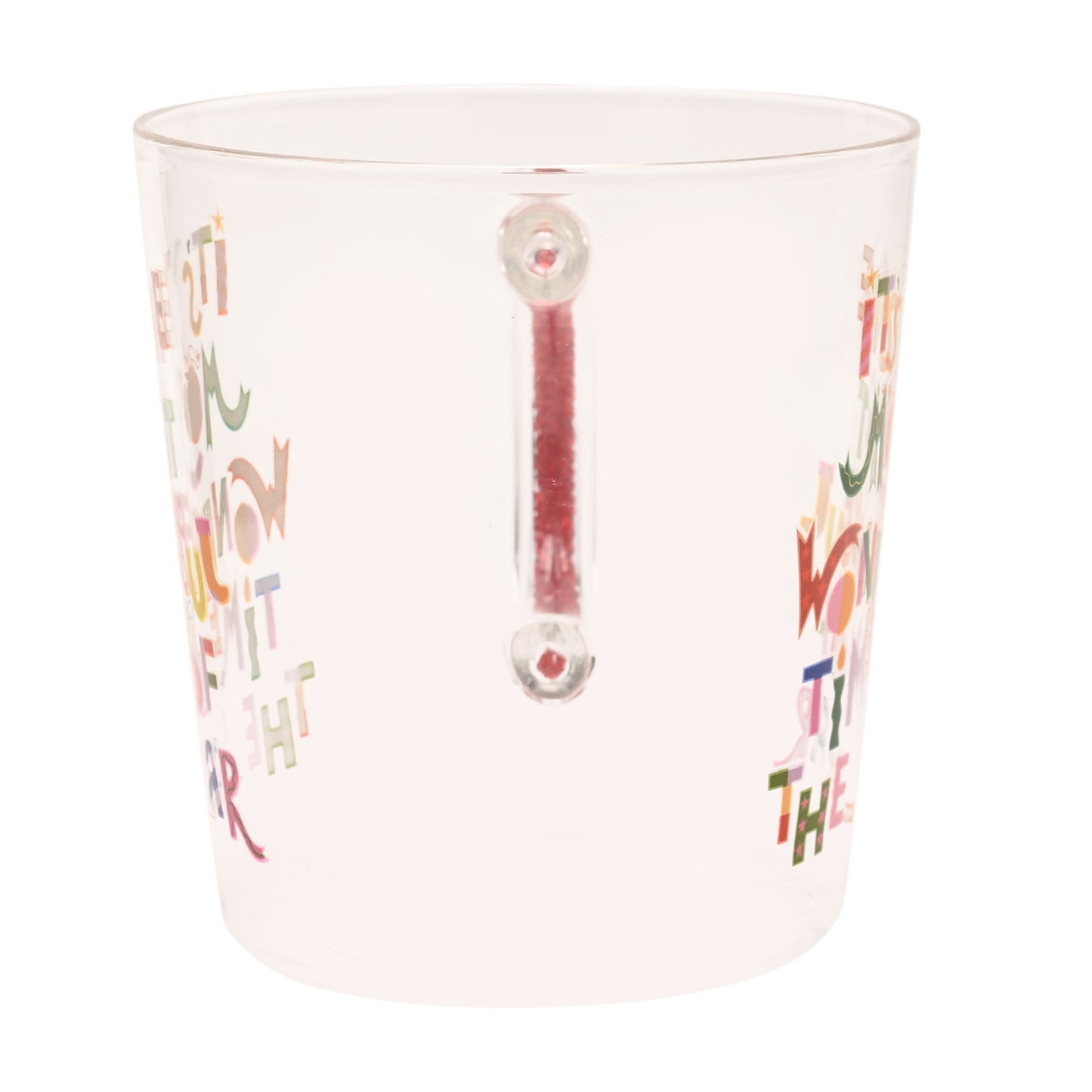 RASPBERRY BLOSSOM GLASS MUG - IT'S THE MOST WONDERFUL TIME OF THE YEAR