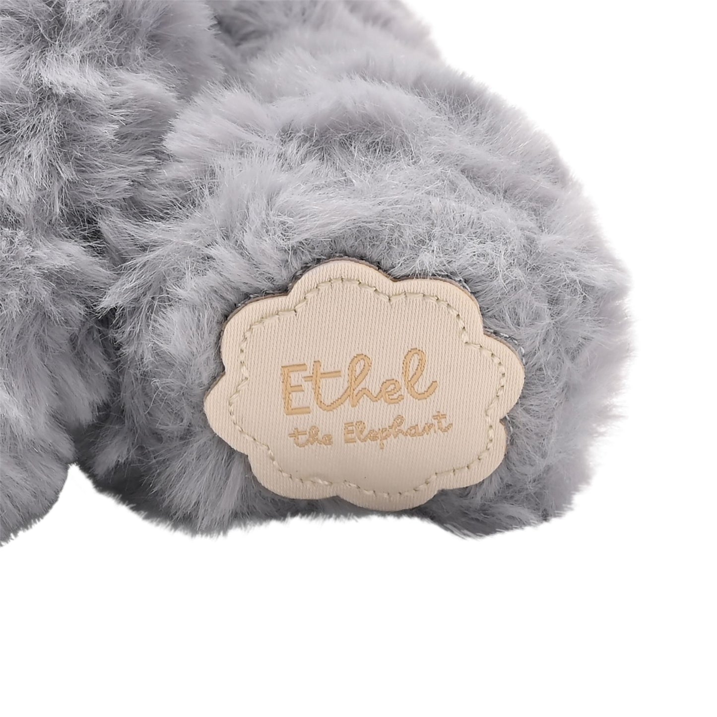 ETHEL THE PLUSH SITTING GREY ELEPHANT 22 CM