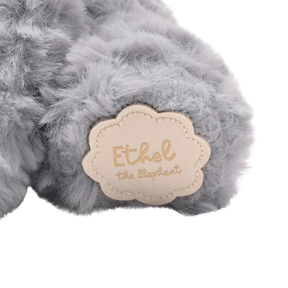ETHEL THE PLUSH SITTING GREY ELEPHANT 22 CM