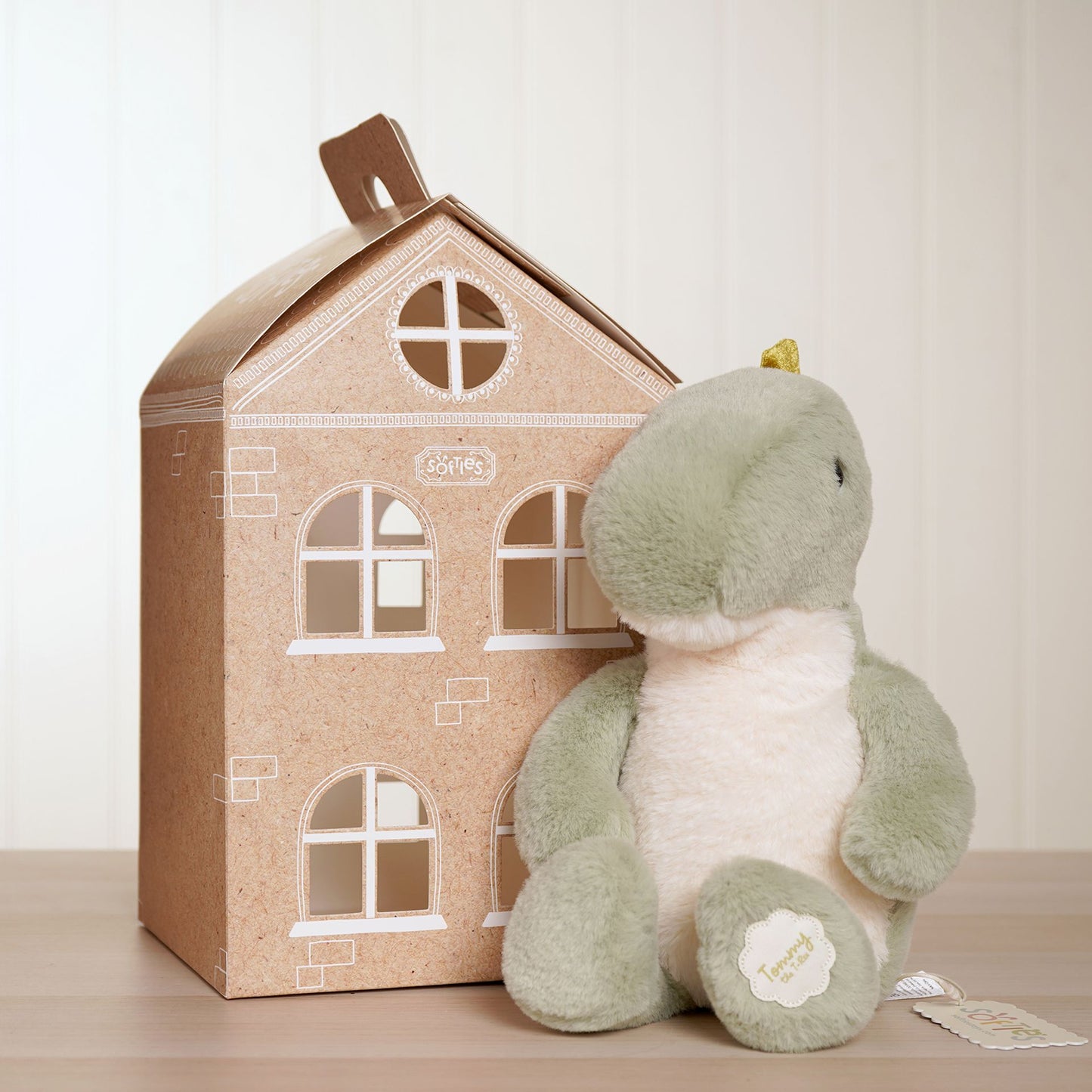 TOMMY THE PLUSH GREEN DINOSAUR 30 CM