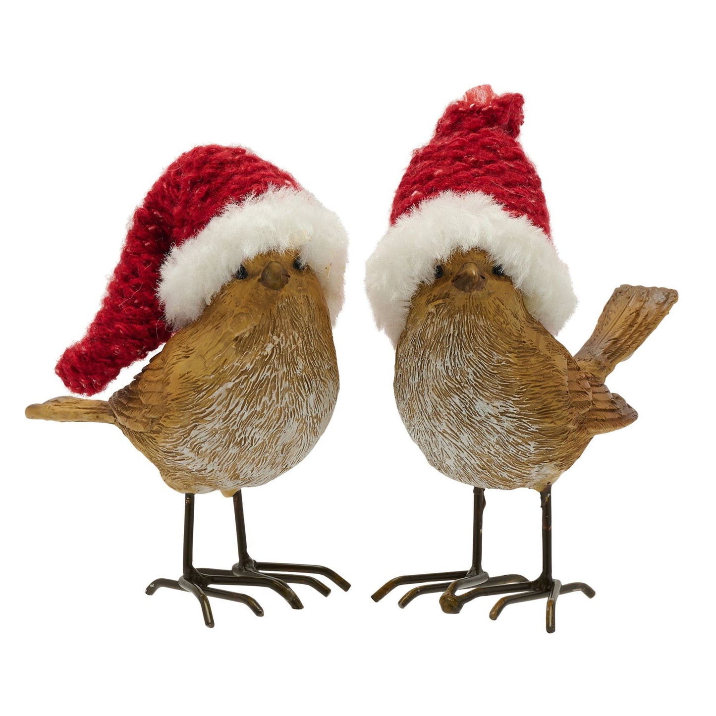 CHRISTMAS ROBIN DECORATION with Santa hat