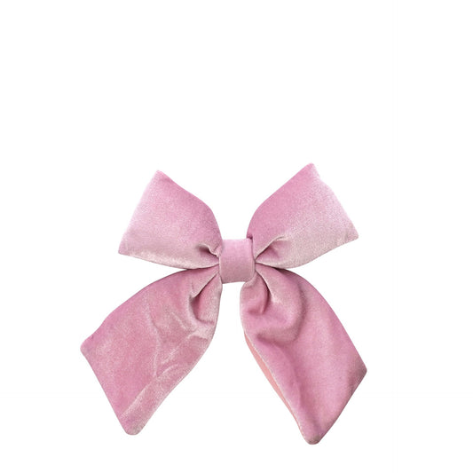 BLUSH PINK VELVET BOW WITH CLIP 14X16CM  ADD TO BOARDS XMAS 25
