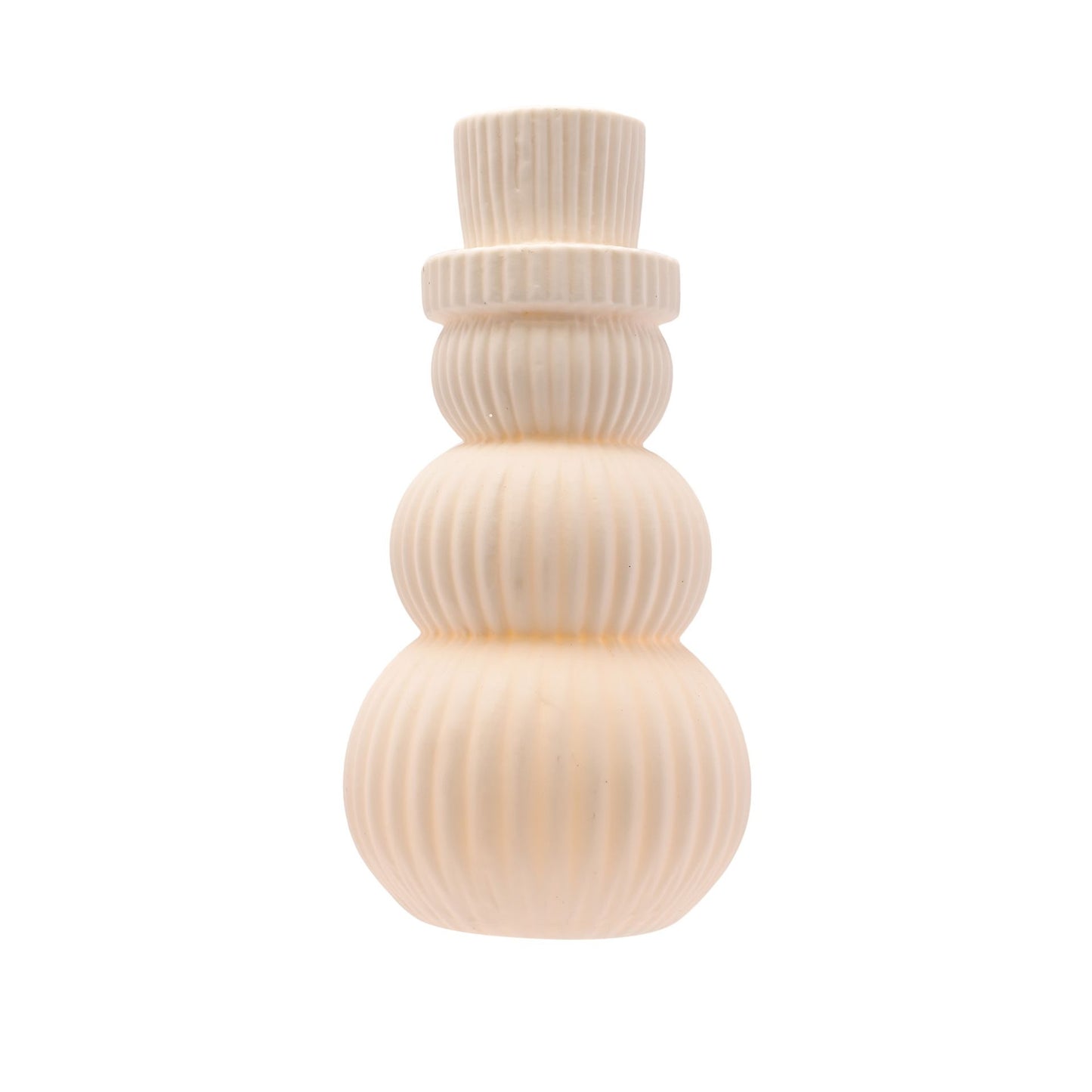 CERAMIC LED LIGHT UP SNOWMAN 20CM