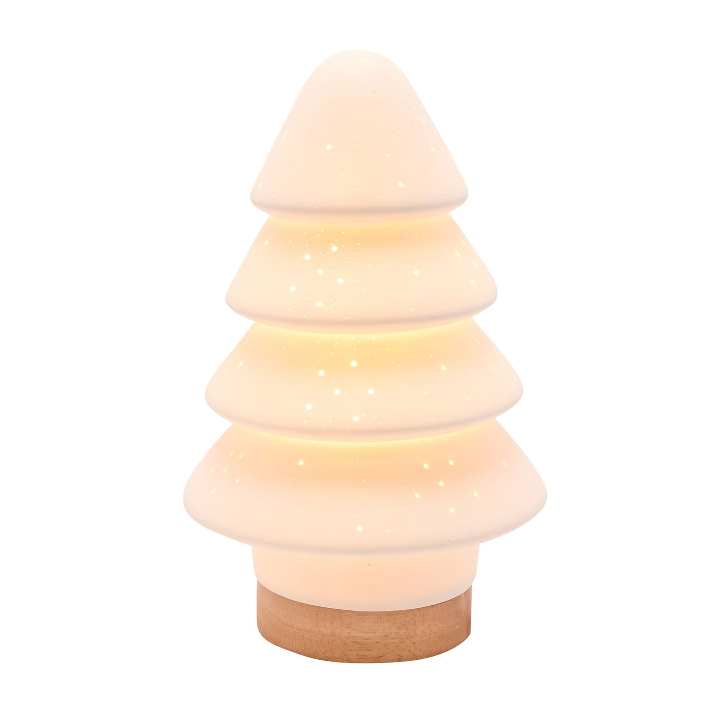 WHITE PORCELAIN CHRISTMAS TREE LAMP