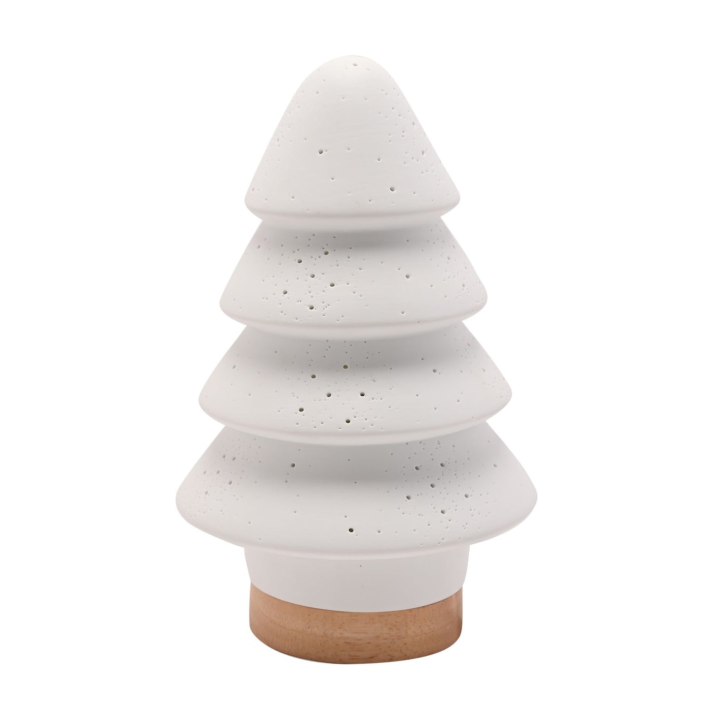 WHITE PORCELAIN CHRISTMAS TREE LAMP
