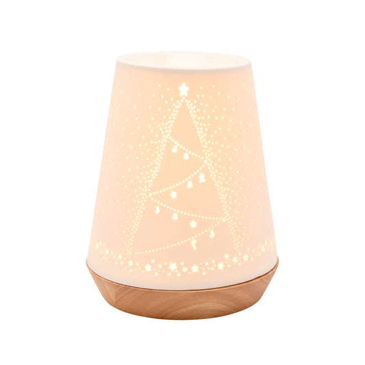 WHITE PORCELAIN CHRISTMAS AROMA LAMP