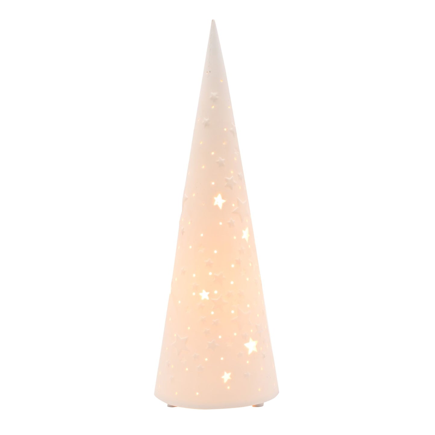 34CM WHITE PORCELAIN CHRISTMAS TREE LAMP