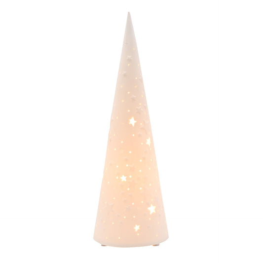 34CM WHITE PORCELAIN CHRISTMAS TREE LAMP